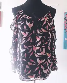 INC concepts bird cold shoulder shirt XS