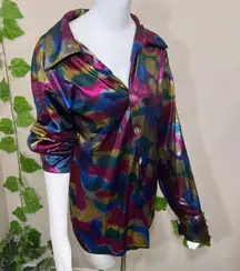 Underwraps Disco 70’s Rainbow Metallic Top