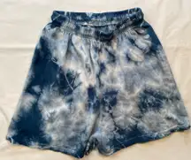 Tie dye cotton shorts, hi rise,‎ elastic waist and draw string, size Small
