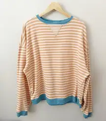 WE THE FREE PEOPLE | Classic Striped Oversized Crewneck Sweatshirt | Medium