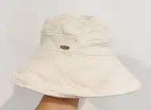 Scala‎ Wide Rim Bucket Hat in Cream Outdoor Vacation Travel Casual UPF One Size
