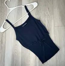 Brandy Melville Tank Top sandra knit ribbon womens Navy Blue (one size) coquette