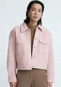 Aritzia Wilfred Free The Ganna Cropped Shirt Jacket XXS Pink Wool Oversized