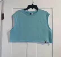 Divided Light Blue Turquoise Tank Top Muscle Tee Crop Sweatshirt