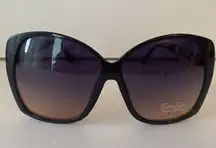 NEW Jessica Simpson Oversized Sunglasses Black & Gold J6269