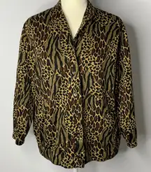 Tan Jay Leopard Animal Print Jacket 51PE