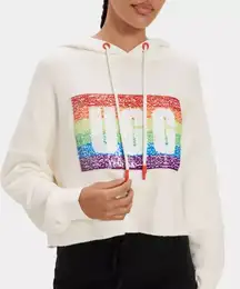 Pride Keira Crop Hoodie Rainbow‎ Sequins (XS)