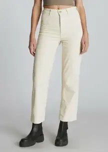 Everlane The Corduroy Wide Leg Pant Womens 12 Beige Cream High Rise Stretch