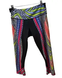 Onzie Hot Yoga Graphic Capri Midrise Cropped Size Large Legging.