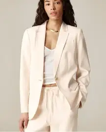 J. Crew Alfie Cream Blazer Jacket In Denim Stripe