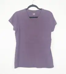 Purple Loose V-Neck T-Shirt Size Large