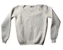 Faherty Pacifica Sweater Organic Cotton White Preppy Pullover Sz XS Heavyweight