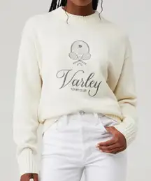 Varley Edie Namesake Court Club Knit Sweater in Egret Cream Size Large