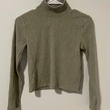 Wilfred Free Green Turtleneck Cropped Sweater