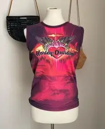 Harley-Davidson Heart Wings Sleeveless Graphic Tee, Size Large