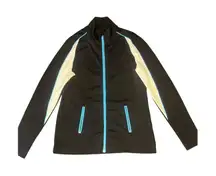 Cutter & Buck Women's‎ XS Black/Blue Full Zip Mock Neck Moisture Wicking Jacket