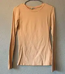 Active Basic Long Sleeve Orange Tan Shirt