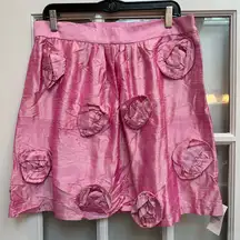 Vintage Rachel & Co New York Art to Wear Silk Chic Skirt Rosette Details Size 14