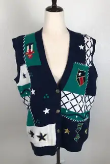 Vintage Koret knit nautical sweater vest L