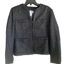 Jaclyn Smith Metallic Black Tweed Jacket. Size 8. EUC!