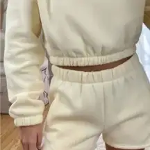 Women’s quarter zip sweatshirt & shorts two piece set NWT M top …