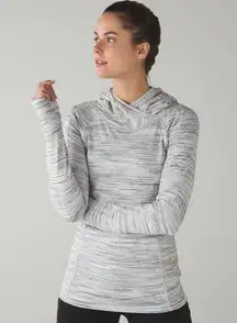 Lululemon Think Fast Hoodie in Space Dye Camo White Multi / Silver Spoon