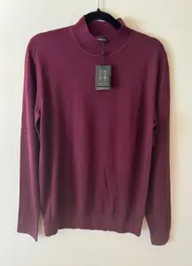 Massimo Dutti Merino Wool Mock-Neck Long Sleeve Sweater