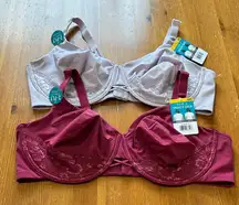 Vanity Fair Women's Lace Underwire Bras - Maroon and Light Taupe