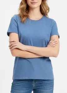 American Giant Women's Crew Neck Tee Blue Cotton Short Sleeve Made USA Size M