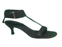 Donald Pliner Expresso Brown Cork Leather Shoe New Wide Ankle Strap $325 NIB