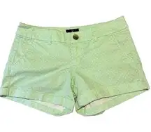 American Eagle Shorts Womens 4 Mint Green White Polka Dots Midi Cotton Chino
