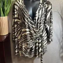 EST. 1946 wrap animal print top size 4X