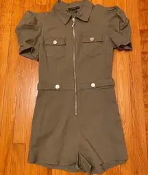 Haute Monde Olive Green Romper Like New