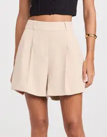 Spanx Crepe 6” High Rise Shorts Tahini Tan Size Medium