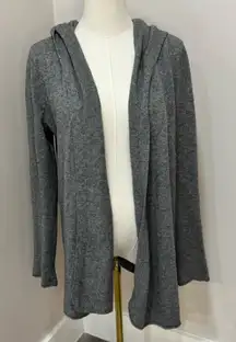 Saks fifth avenue cashmere hooded grey cardigan medium