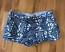 Blue and White Printed shorts