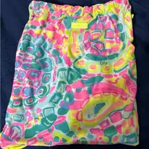 Lilly Pulitzer Cinch Drawstring Beach Sports Yoga Gym  Bag Backpack. Frayed Bit
