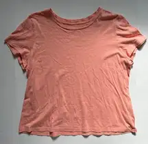 Eileen Fisher Peachy Pink Round Neck Short Sleeve T-Shirt Size Large NWOT