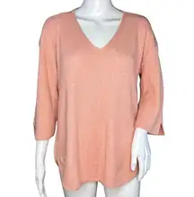 Chicos Sweater Womens Large 2 Orange Knit‎ Casual Workwear Versatile Minimalist