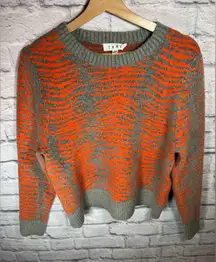 THML Grey‎ and Orange Tiger Stripe Sweater Womens size XS