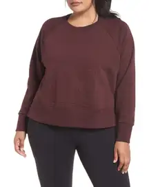 Nike Dri-Fit Embossed Logo Sweatshirt XL Burgundy Crewneck Raglan Athleisure