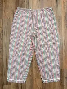 Secret Treasures 100% Cotton Striped Pajama Pants L Multi Color Sleepwear