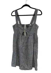 NEW Reformation Noel Gingham Linen Minidress Callah Check Navy White