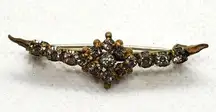 Vintage Gold Rhinestone Brooch