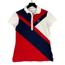 Tommy‎ Hilfiger Women's Polo Shirt S Multicolor Colorblock Short Sleeve