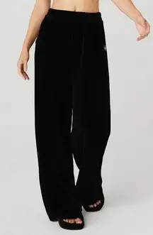 Alo Yoga Chenille Plush High-Waisted Wide Leg Chalet Pants Black XS