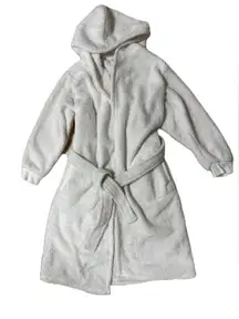 Pottery Barn Sherpa Ivory hooded Robe - Small