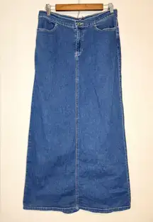 Vintage Y2K Gap Denim Maxi midi Skirt Size 6