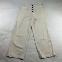 O'Neill Cream Linen Blend Button Fly Relaxed Leg Pant 26