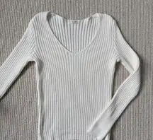 John Galt white v neck sweater